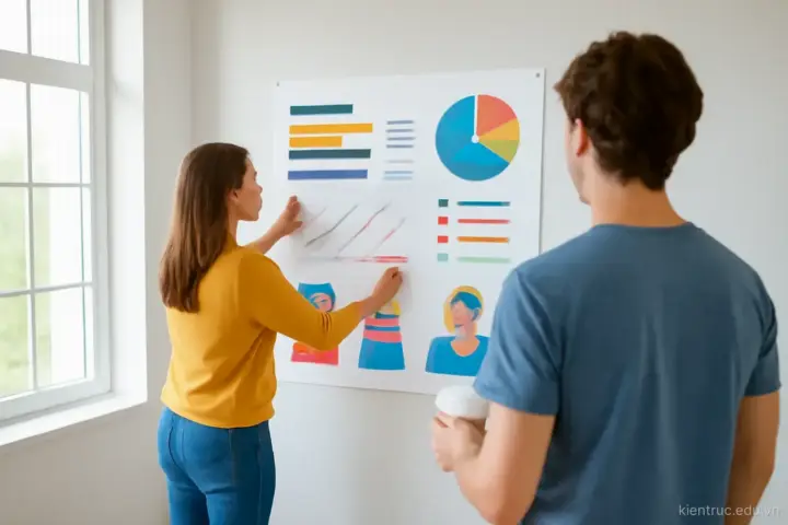 Bố cục bảng trình bày đồ án: thứ tự đọc, thứ bậc hình và khoảng trắng