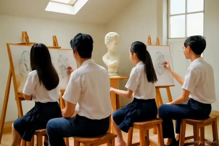 Luyện vẽ thi khối V trong sáu tháng: thứ tự tập đúng quan trọng hơn số giờ